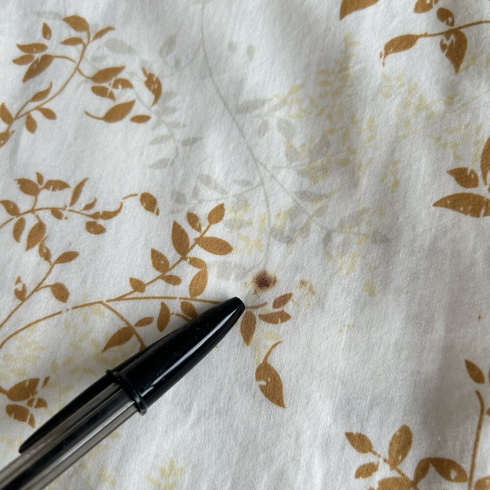 Zenfari Unique Cream Beige Cotton Leaf Print Button Up Shirt Mens Size L - Picture 11 of 13
